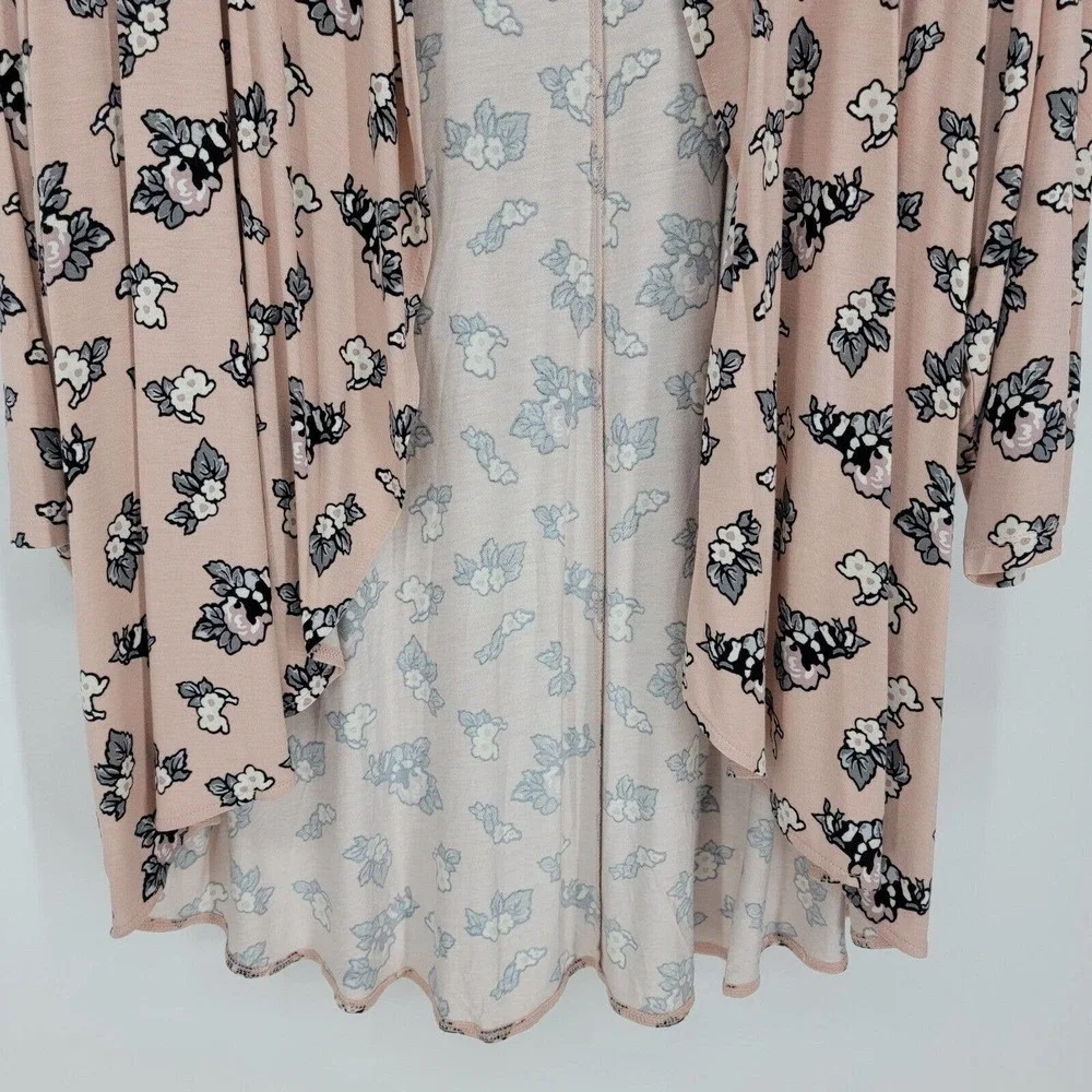 Lane Bryant Women's Size 22/24 Floral Open Front Pink Cardigan - Picture 4 of 8